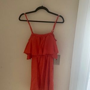 Linen orange dress